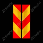 Reflective Sticker For Vehicle - Red Yellow Reflective Rear Marking Plate Sticker For Heavy Vehicles